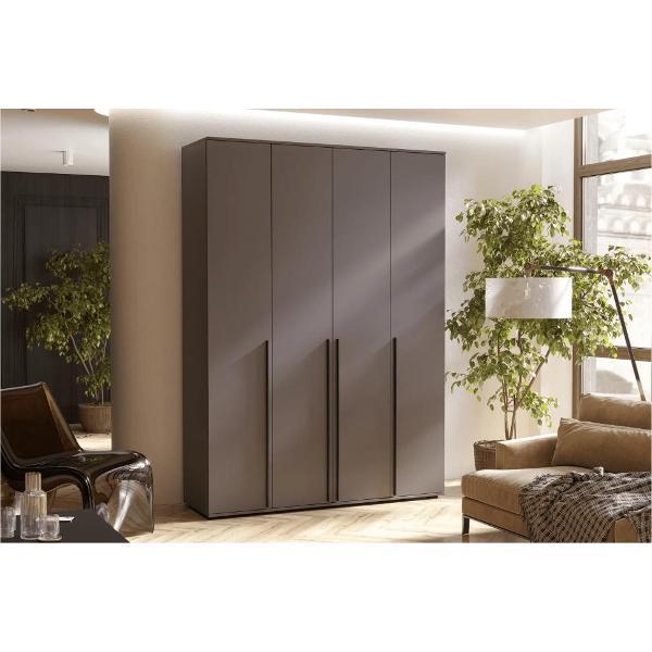 Шкаф распашной МИФ Мебель четырехдверный 1600, современный стиль, ЛДСП, графит