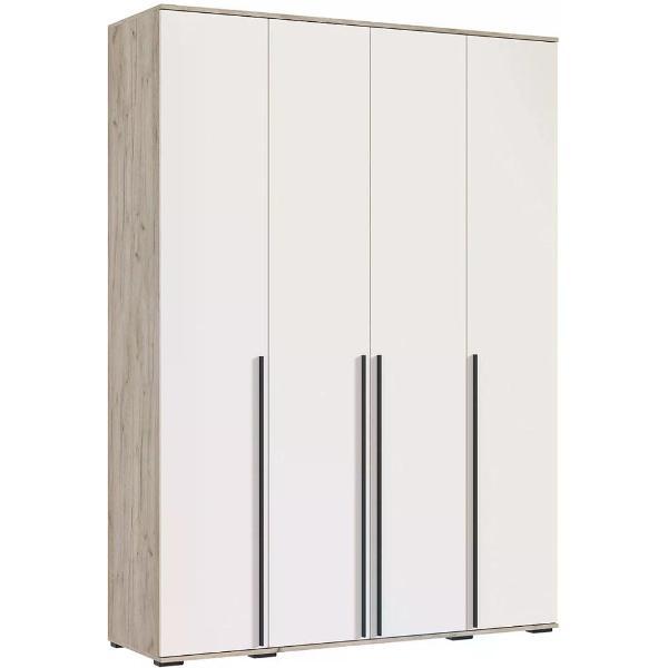 Шкаф распашной МИФ Мебель 4-х створчатый 1600, в современном стиле, Крафт серый/Кашемир