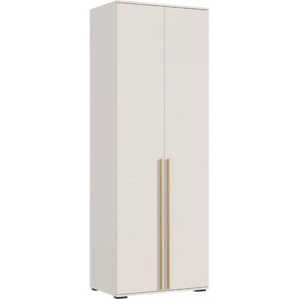 Шкаф распашной МИФ Мебель Комплект из двух двухдверных шкафов и пенала со стеклом, ЛДСП, с подсветкой, кашемир