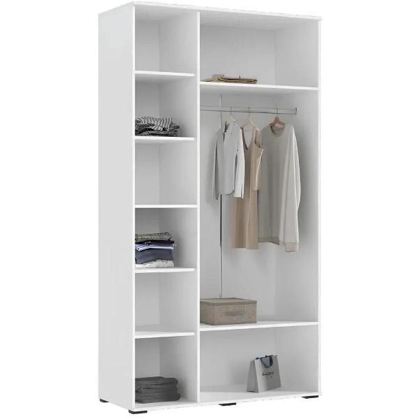 Шкаф распашной МИФ Мебель Комплект из трех шкафов с антресолями: двухдверный, угловой и трехдверный, белый глянец