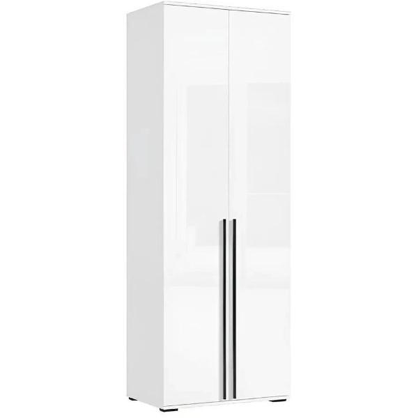 Шкаф распашной МИФ Мебель Комплект из трех шкафов с антресолями: двухдверный, угловой и трехдверный, белый глянец