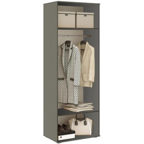 Шкаф распашной МИФ Мебель Комплект из трех шкафов с антресолями: двухдверный, угловой и трехдверный, графит