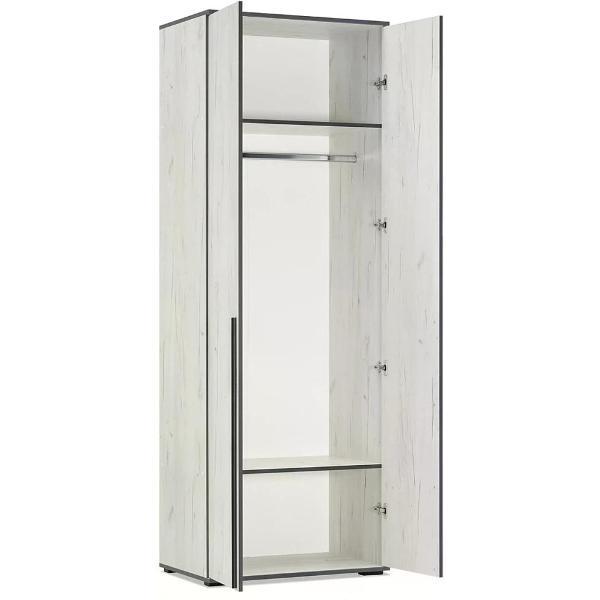 Шкаф распашной МИФ Мебель Комплект из трех шкафов с антресолями: двухдверный, угловой и трехдверный, крафт белый