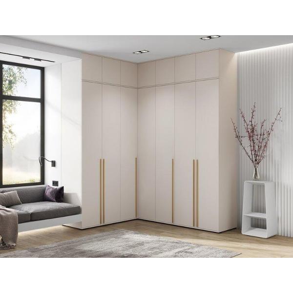 Шкаф распашной МИФ Мебель Комплект из трех шкафов с антресолями: двухдверный, угловой и трехдверный, кашемир