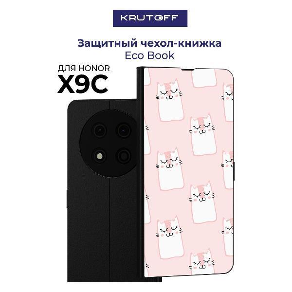 Чехол для смартфона, телефона Krutoff Honor X9c Котики паттерн (черный) фото