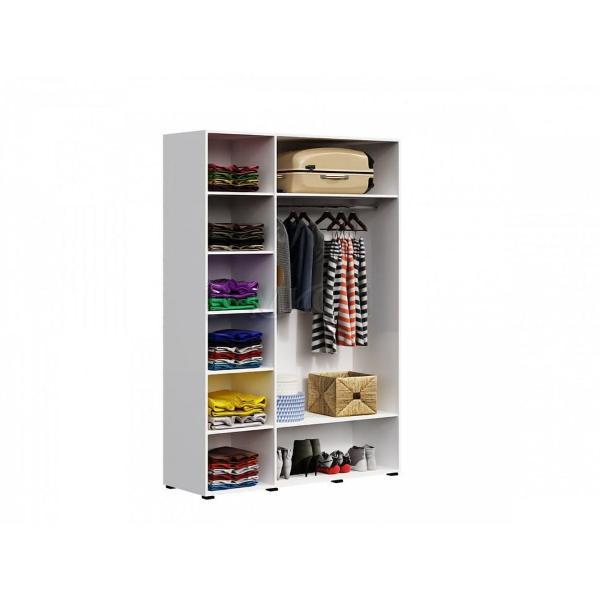 Шкаф распашной МИФ Мебель 3-х дверный распашной, в современном стиле, Белый, Белый глянец