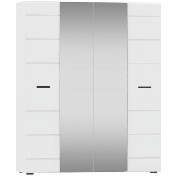 Шкаф распашной МИФ Мебель 4х-дверный в современном стиле, Белый глянец / Белый (МДФ)