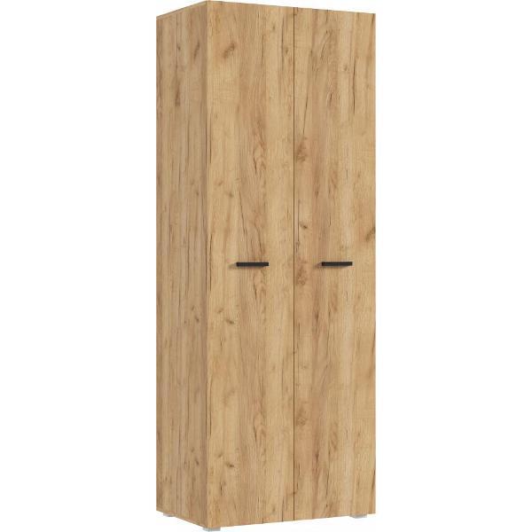 Шкаф распашной МИФ Мебель 2-х ств. 800 (ЛДСП), в современном стиле, (Дуб Крафт/Дуб Крафт)