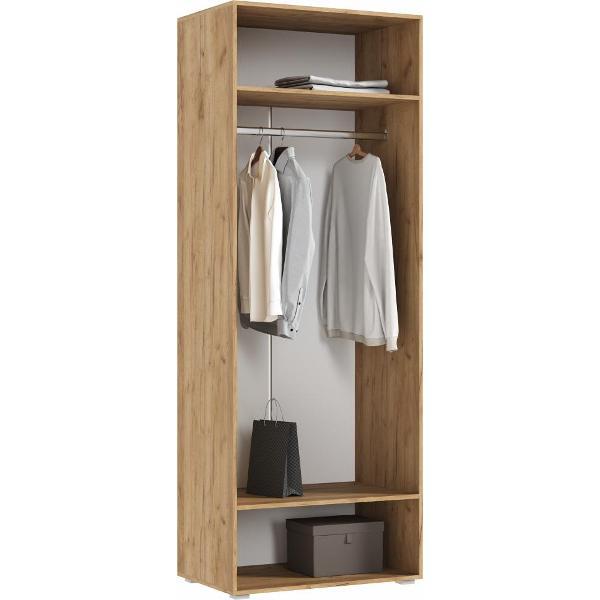 Шкаф распашной МИФ Мебель 2-х ств. 800 (ЛДСП), в современном стиле, (Дуб Крафт/Дуб Крафт)