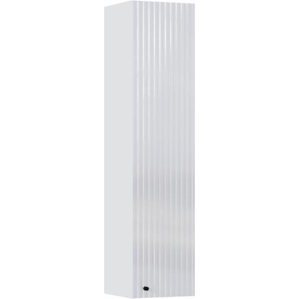 Шкаф распашной МИФ Мебель навесной однодверный, Белый/Белый глянец