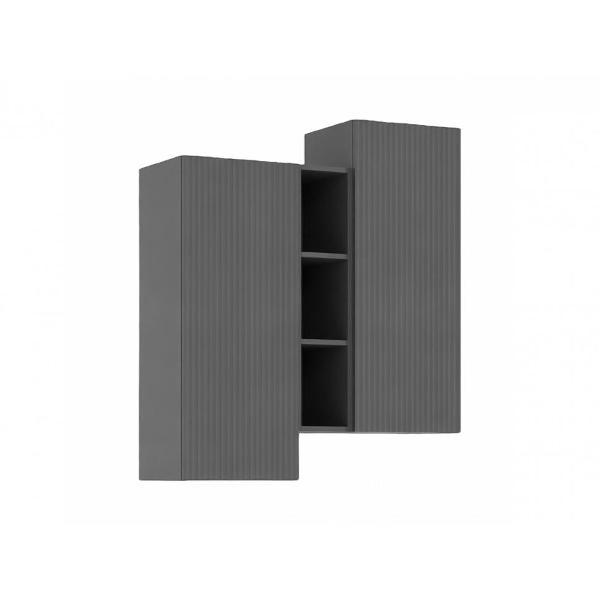 Шкаф распашной МИФ Мебель подвесной комбинированный, современный, (Графит Софт NEW, Графит)