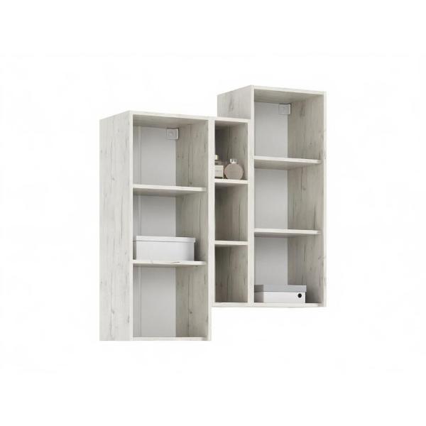 Шкаф распашной МИФ Мебель подвесной комбинированный (Графит Софт NEW, Дуб Крафт Белый)