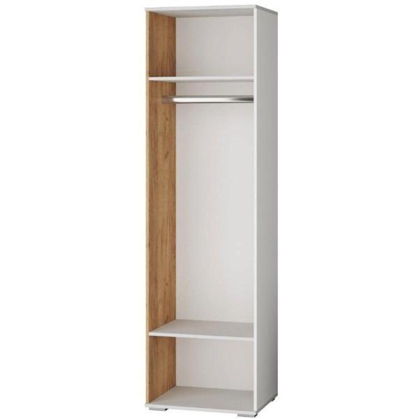 Шкаф распашной ТЭКС мебель Современный платяной Шкаф, ЛДСП, (2 полки), белый/дуб крафт золотой