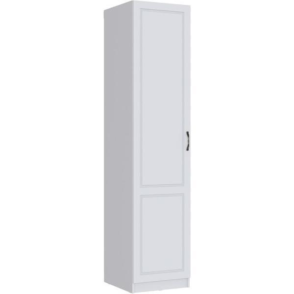 Шкаф распашной ТЭКС мебель Пенал однодверный с полками внутри, классика, Белый/Белый дуб