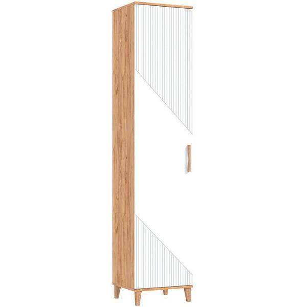 Шкаф распашной МИФ Мебель Пенал закрытый с полками для хранения, Крафт золотой/Браш вайт