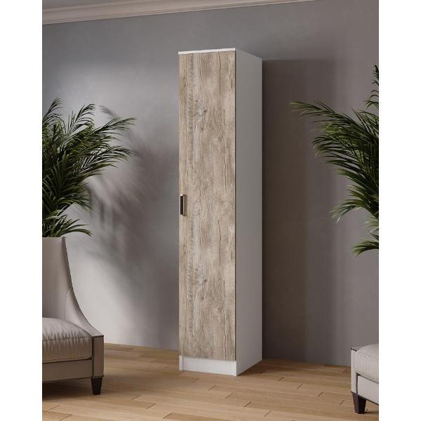 Шкаф распашной ТЭКС мебель Пенал 400 однодверный с четырьмя полками, ЛДСП,