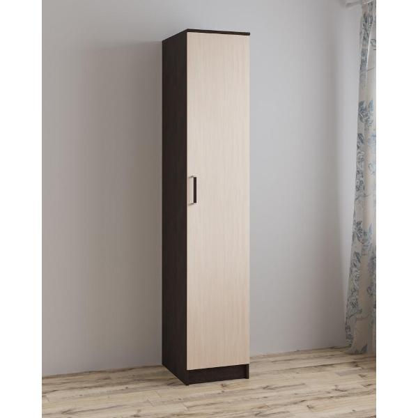 Шкаф распашной ТЭКС мебель Пенал 400 однодверный с четырьмя полками, ЛДСП,