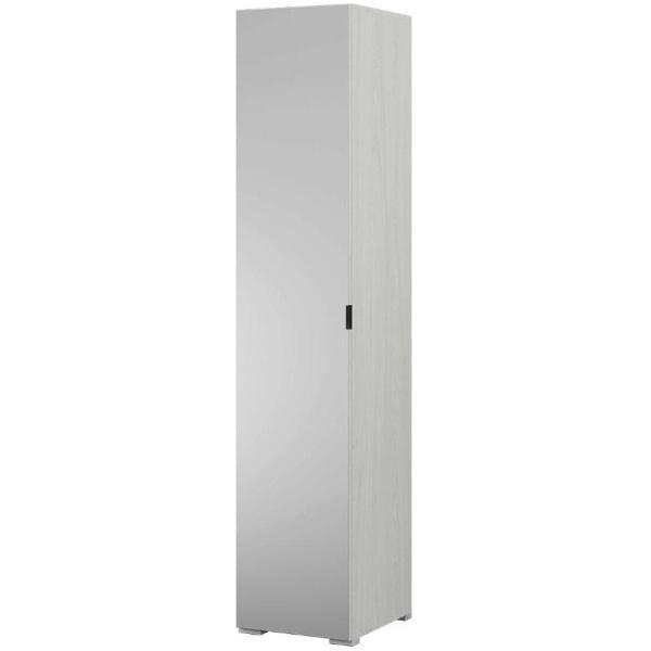 Шкаф распашной ТЭКС мебель Пенал с зеркалом, ЛДСП, ясень анкор светлый/зеркало (5 полок)