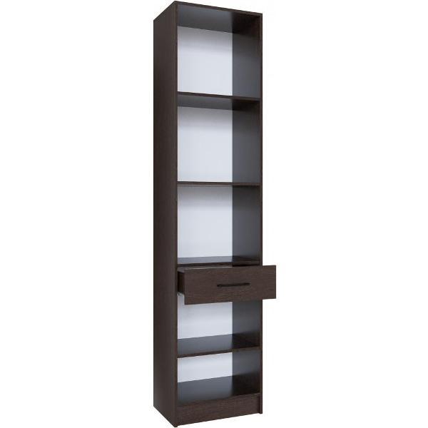 Шкаф распашной ТЭКС мебель Пенал с зеркалом и ящиком на роликовых направляющих, Венге/Делано