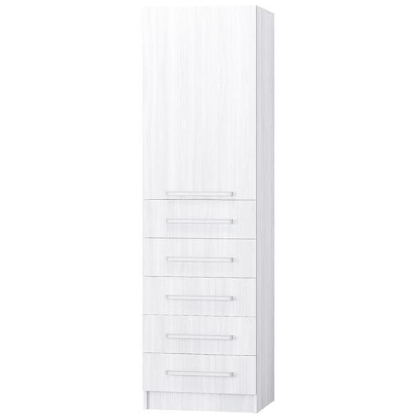 Шкаф распашной Регион 58 Пенал с выдвижными ящиками для хранения (5 ящ), Сандал светлый