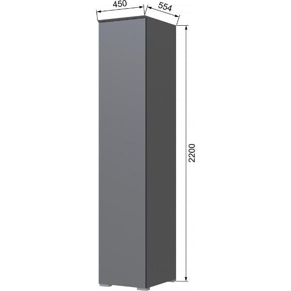 Шкаф распашной ТЭКС мебель Пенал со штангой и двумя полками, ЛДСП, 45х554,