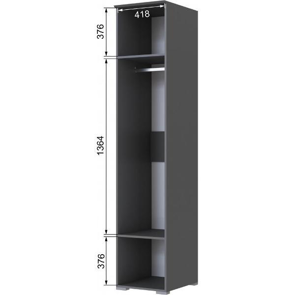 Шкаф распашной ТЭКС мебель Пенал со штангой и двумя полками, ЛДСП, 45х554,