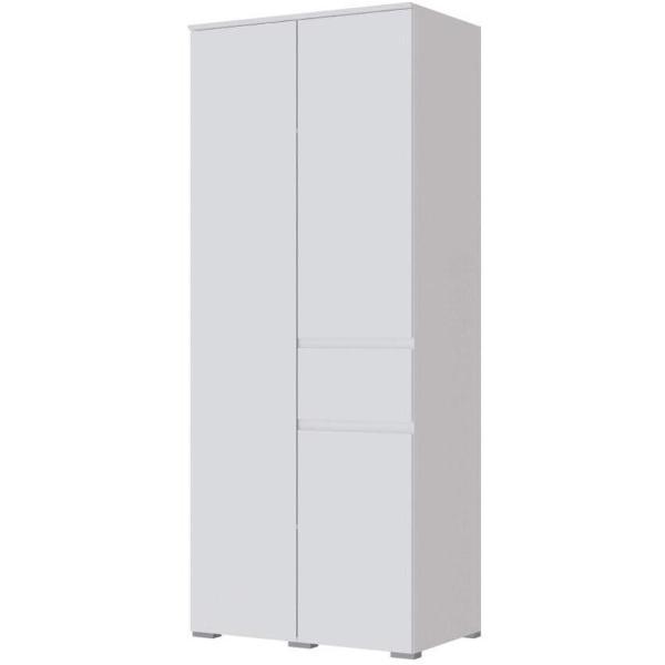 Шкаф распашной ТЭКС мебель двухстворчатый со штангой, пятью полками и ящиком, белый