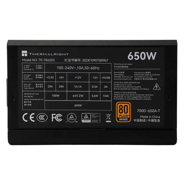Блок питания Thermalright 650W 80+ Bronze (TR-TB650S)