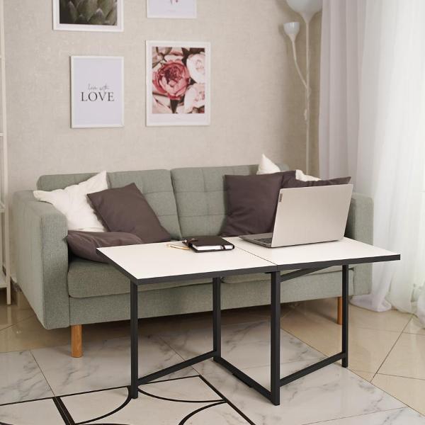 Стол журнальный Frenesie раскладной белый трансформер лофт, 105х59х53 см.