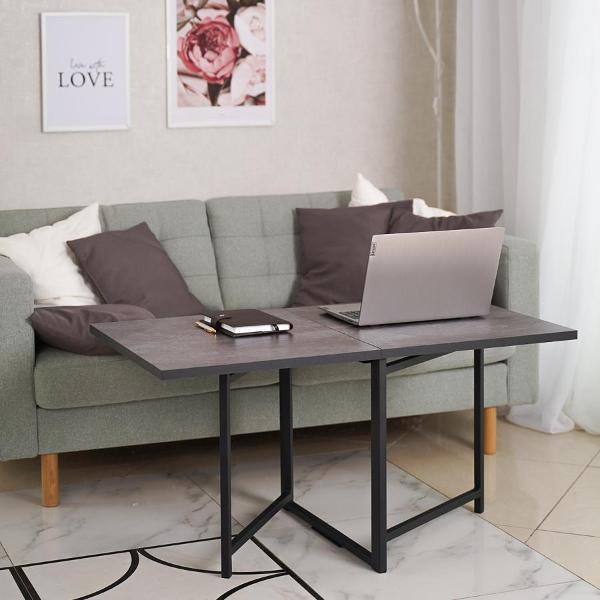 Стол журнальный Frenesie раскладной трансформер лофт, цемент темный, 105/10х59х53 см.