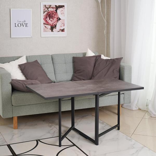 Стол журнальный Frenesie раскладной трансформер лофт, цемент темный, 105/10х59х53 см.