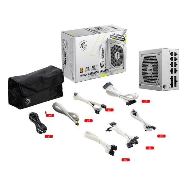 Блок питания MSI A850GL PCIE5 WHITE, 80PLUS Gold (306-7ZP8A24-CE0)