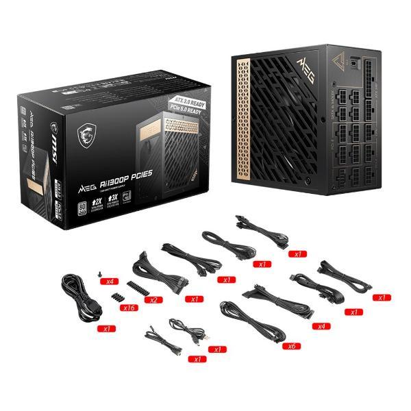 Блок питания MSI Ai1300P PCIE5, 80PLUS Platinum (306-7ZP4A11-CE0)