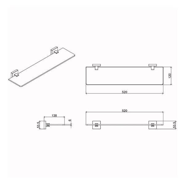 Полка книжная Azario полка стеклянная