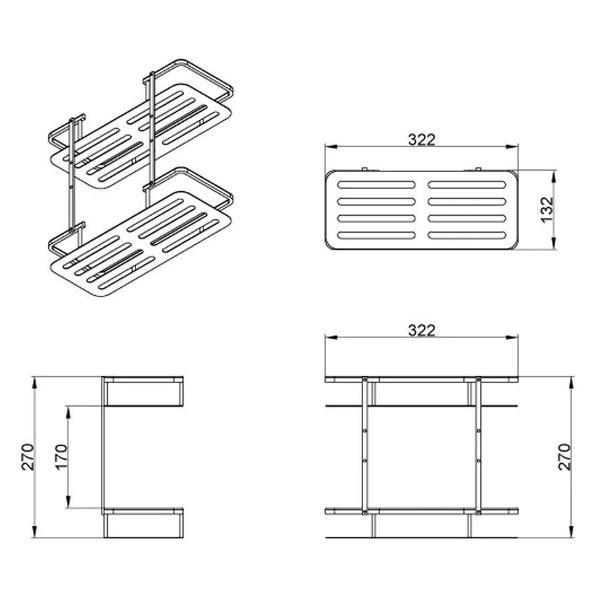 Полка книжная Azario полка прямоугольная_1