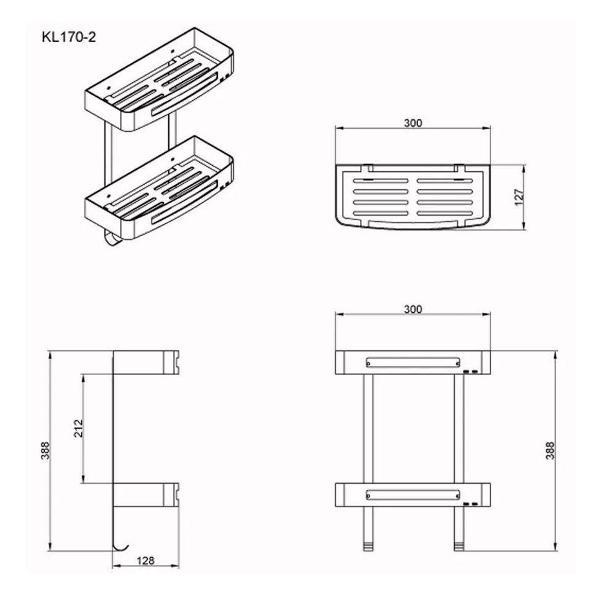 Полка книжная Azario полка прямоугольная_1
