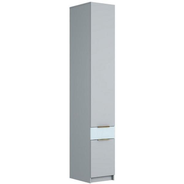 Шкаф распашной МК Стиль Шкаф-пенал ШК-001 с фасадом МДФ, Шиншилла серая/Скай