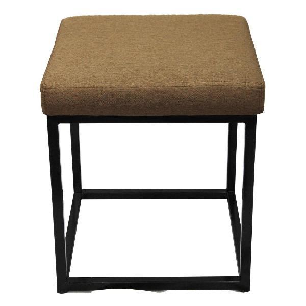 Пуф Frenesie для прихожей лофт на металлическом каркасе с мягким сиденьем, коричневый, 41х41х47 см.