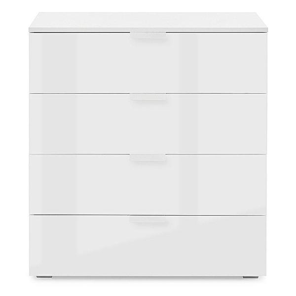Комод Любимый дом глянцевый белый Бруклин 80 см, 4 ящика