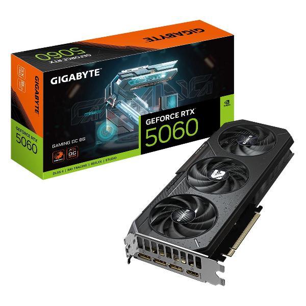 Видеокарта GIGABYTE RTX5060 GAMING OC 8GB GDDR7 128bit 3xDP HDMI 3FAN