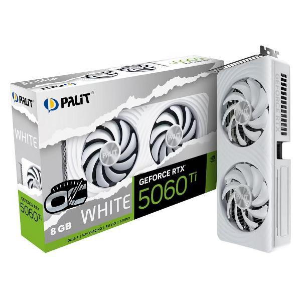 Видеокарта Palit RTX5060Ti WHITE OC 8GB GDDR7 128bit 3xDP HDMI 2FA