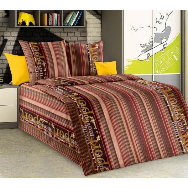 Набор постельного белья Ивановотекстиль Спорт коричневый (1024)