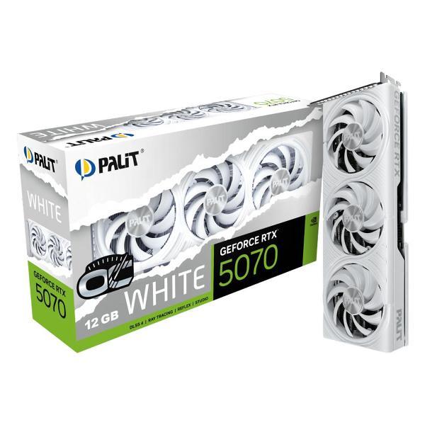 Видеокарта Palit RTX5070 WHITE OC 12GB GDDR7 192bit 3xDP HDMI 3FAN