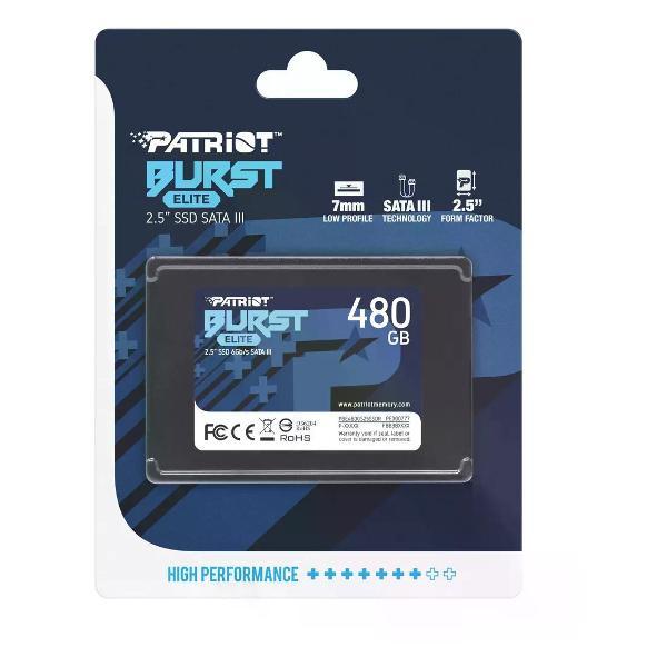 Внутренний диск SSD Patriot SATA-III 480GB PBE480GS25SSDR Burst Elite 2.5"