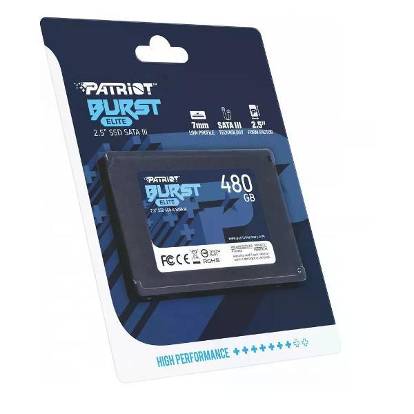 Внутренний диск SSD Patriot SATA-III 480GB PBE480GS25SSDR Burst Elite 2.5"