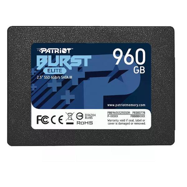 Внутренний диск SSD Patriot SATA-III 960GB PBE960GS25SSDR Burst Elite 2.5"
