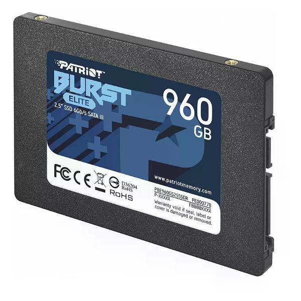 Внутренний диск SSD Patriot SATA-III 960GB PBE960GS25SSDR Burst Elite 2.5"