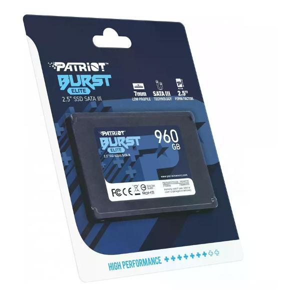 Внутренний диск SSD Patriot SATA-III 960GB PBE960GS25SSDR Burst Elite 2.5"