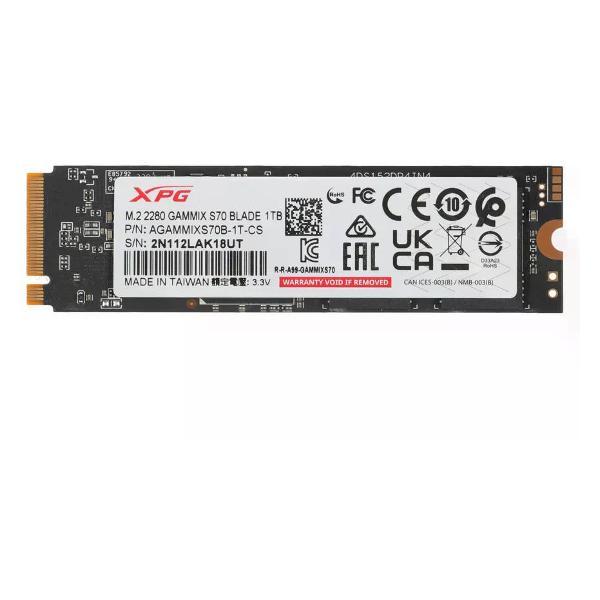 Внутренний диск SSD &nbsp;A-DATA PCIe 4.0 x4 1TB AGAMMIXS70B-1T-CS XPG Gammix S70 фото