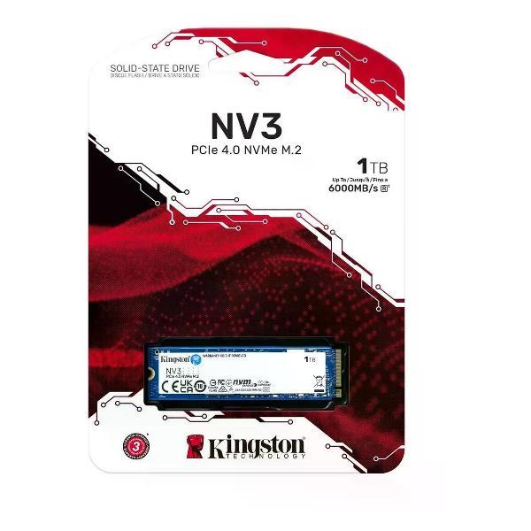 Внутренний диск SSD Kingston PCIe 4.0 x4 1TB SNV3S/1000G NV3 M.2 2280